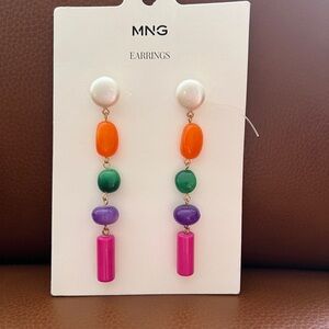 NWT Mango Multicolor Statement Earrings